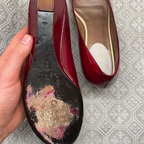 Custom Dyed Deep Red Patent Leather Cole Haan Heels - Picture 7 of 7